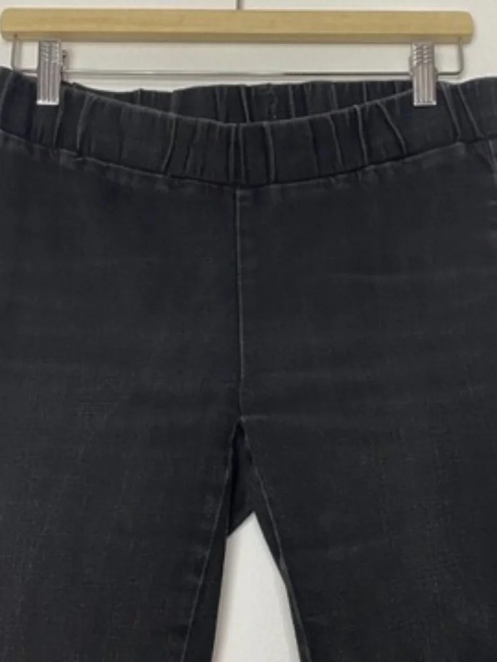 Soft Surroundings Black Denim Elastic Waist Pull-On Skinny Jeans Small Petite